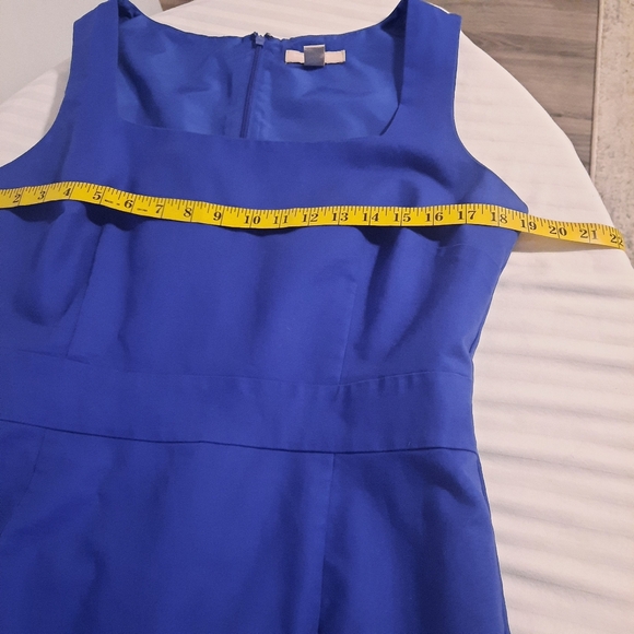 Blue Square Neck Straight Dress Size 14 - Picture 7 of 12